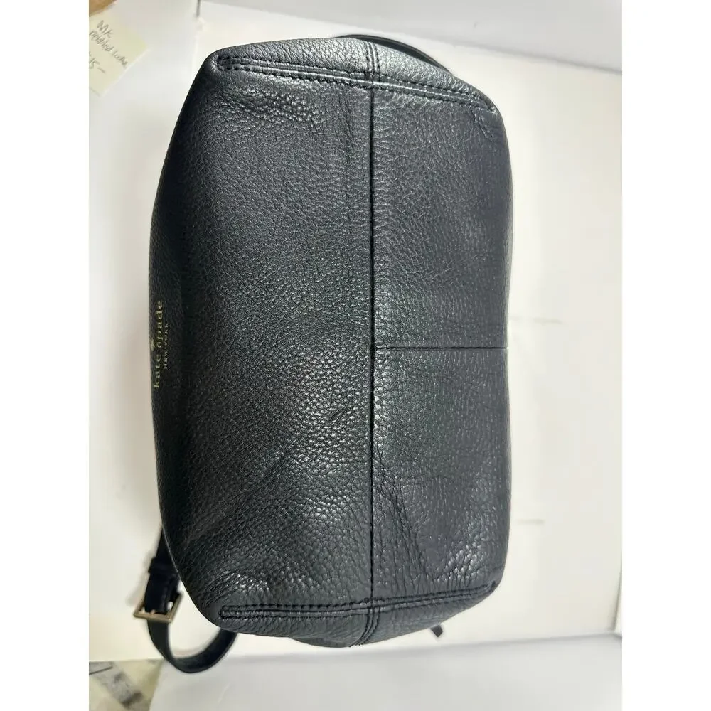 Kate Spade Grey Street Sandie Black Pebbled Leather Crossbody Bag WKRU3321